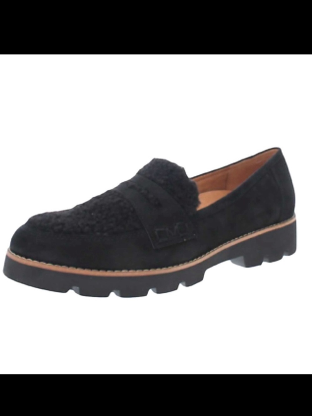VIONIC Nubuck Loafer With Sherpa “Cheryl” Black EUC Size 7.5